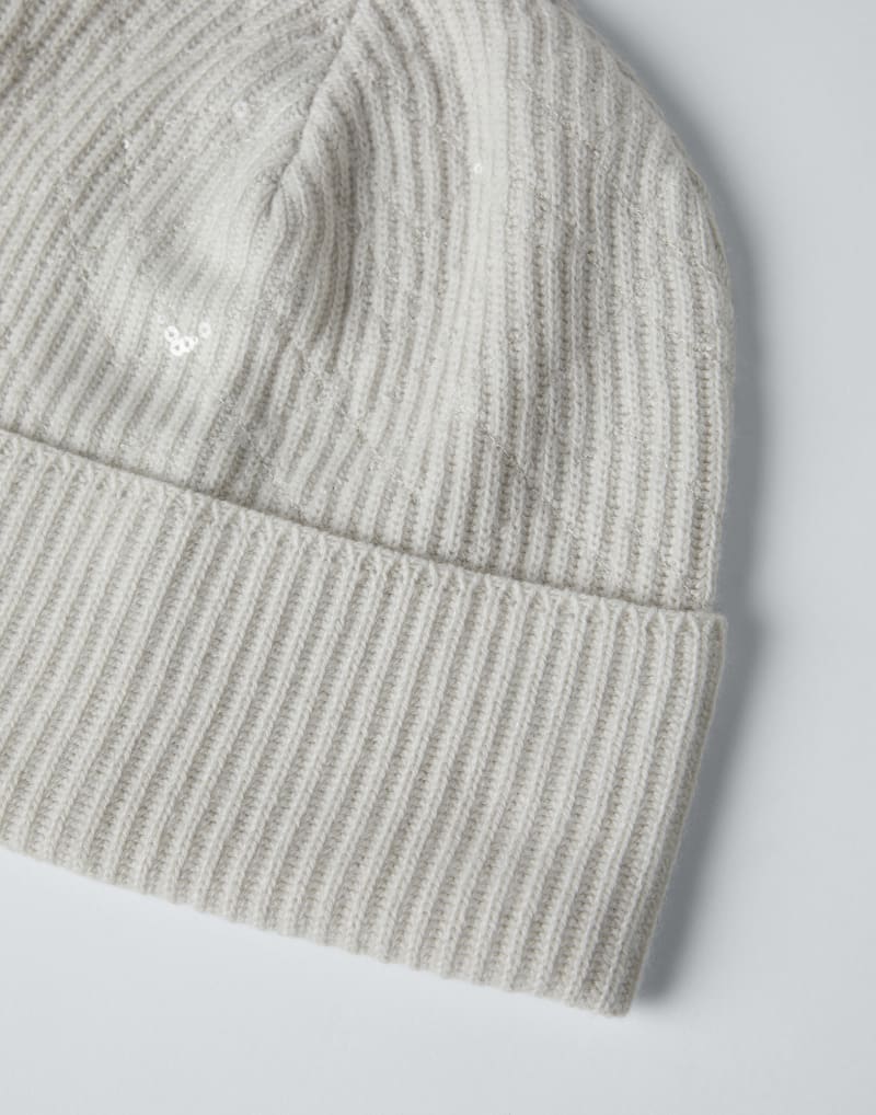 BRUNELLO CUCINELLI WOMEN'S ICE WHITE WOOL KNIT HAT