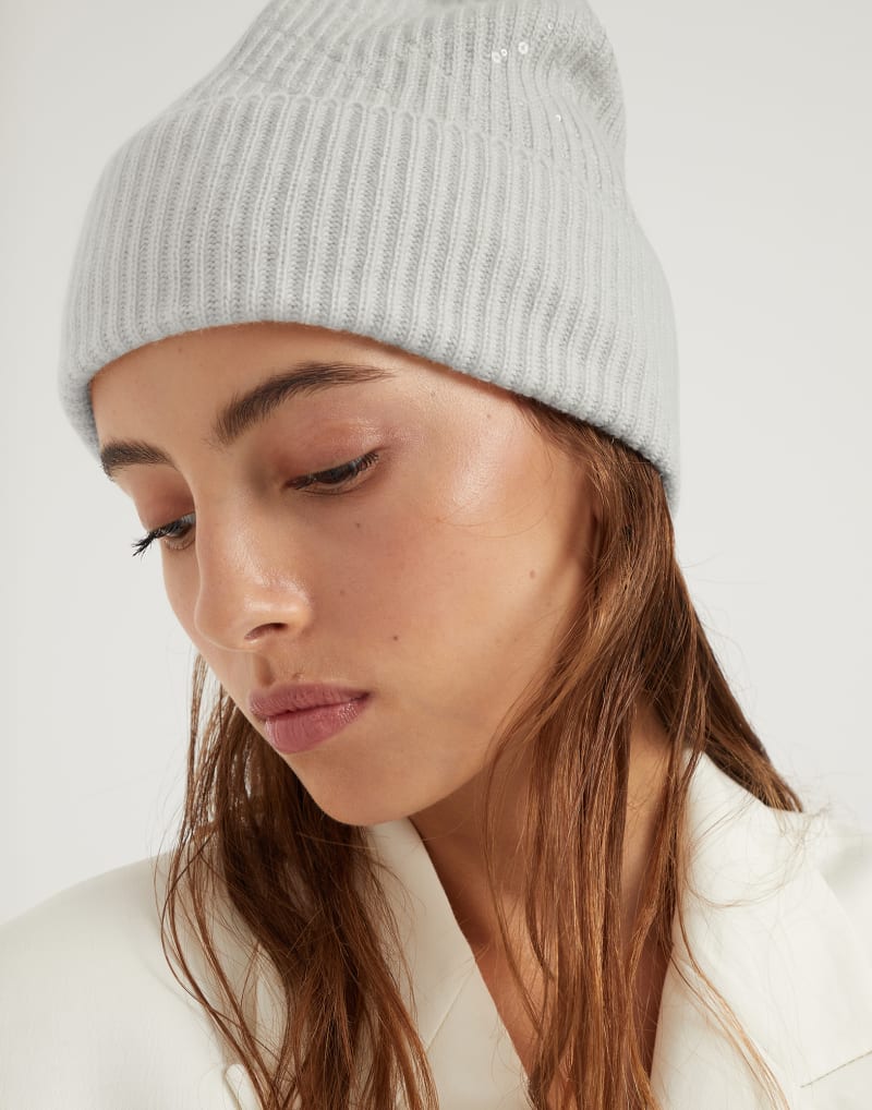 BRUNELLO CUCINELLI WOMEN'S ICE WHITE WOOL KNIT HAT