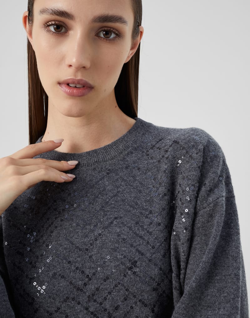 BRUNELLO CUCINELLI WOMEN'S LEAD WOOL SILK BLEND SWEATER