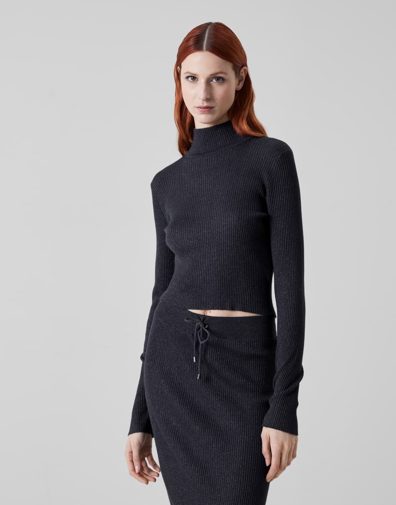 BRUNELLO CUCINELLI WOMEN'S NIGHT SKY WOOL BLEND RIBBED KNIT SWEATER