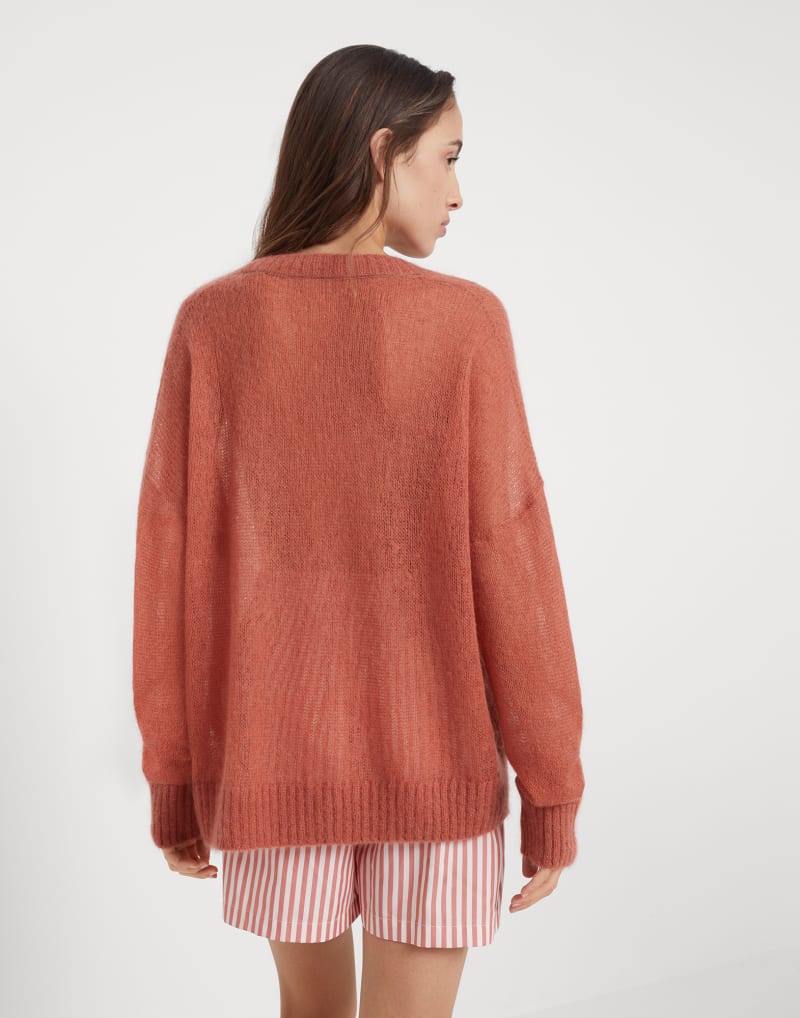 BRUNELLO CUCINELLI WOMEN'S RUST WOOL MOHAIR SWEATER