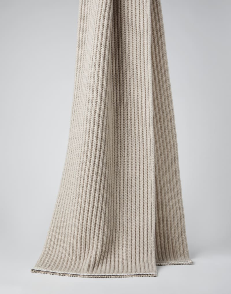 BRUNELLO CUCINELLI WOMEN'S FEATHER RIBBED WOOL SCARF