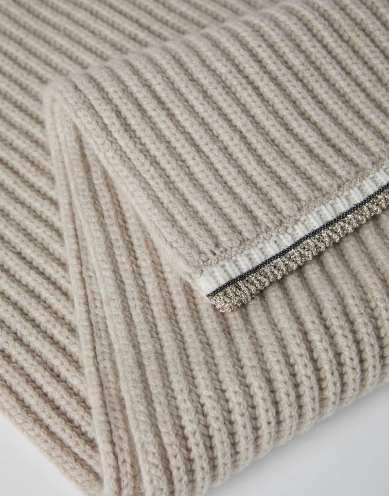 BRUNELLO CUCINELLI WOMEN'S FEATHER RIBBED WOOL SCARF