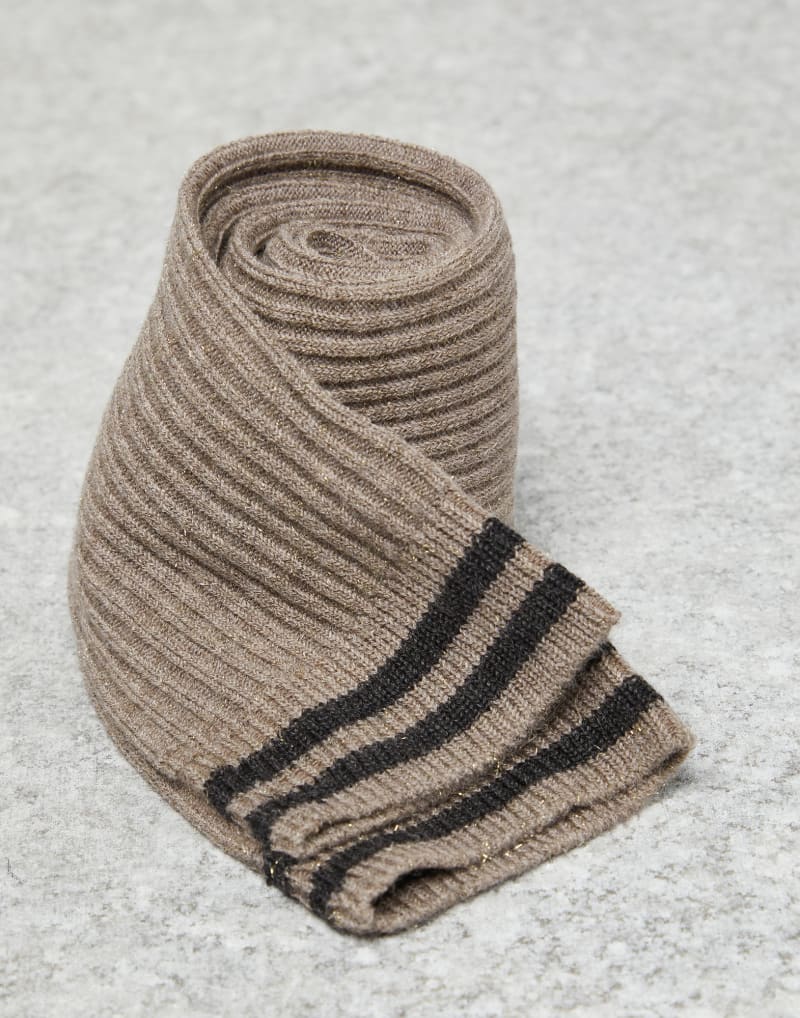 BRUNELLO CUCINELLI WOMEN'S NUTMEG WOOL BLEND RIBBED SOCKS