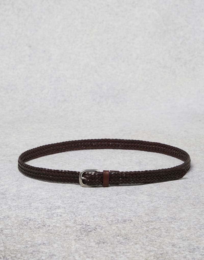 BRUNELLO CUCINELLI MEN'S MOORS HEAD BRAIDED LEATHER BELT