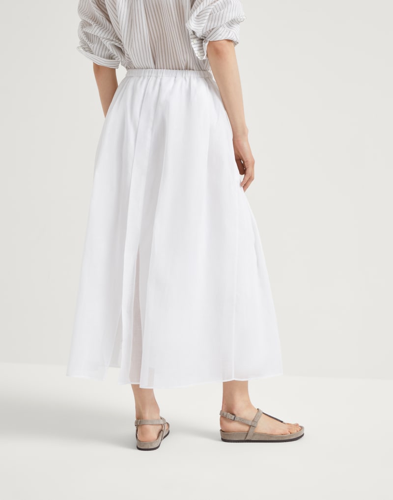 BRUNELLO CUCINELLI WOMEN'S WHITE DRAWSTRING MIDI SKIRT