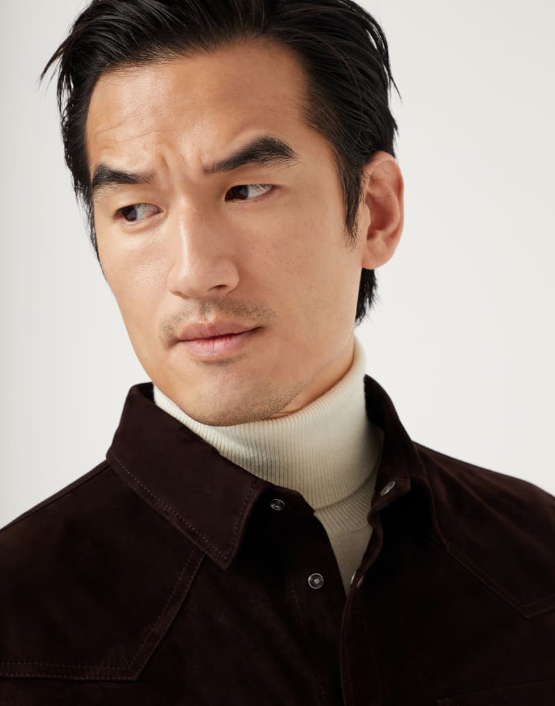 BRUNELLO CUCINELLI MEN'S MOORS HEAD SUEDE WESTERN JACKET