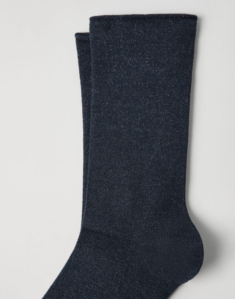 BRUNELLO CUCINELLI WOMEN'S DARK BLUE WOOL BLEND SOCKS