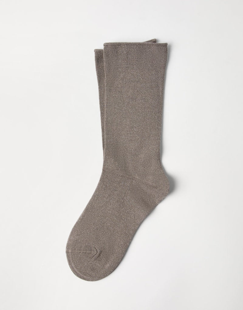 BRUNELLO CUCINELLI WOMEN'S LIGHT BROWN WOOL BLEND SOCKS