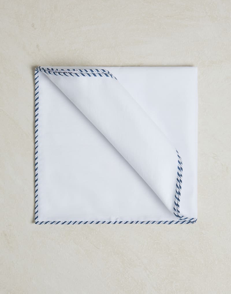 BRUNELLO CUCINELLI MEN'S WHITE COTTON POCKET SQUARE