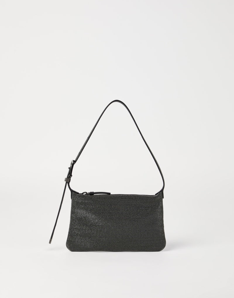BRUNELLO CUCINELLI WOMEN'S BLACK TEXTURED SHOULDER BAG