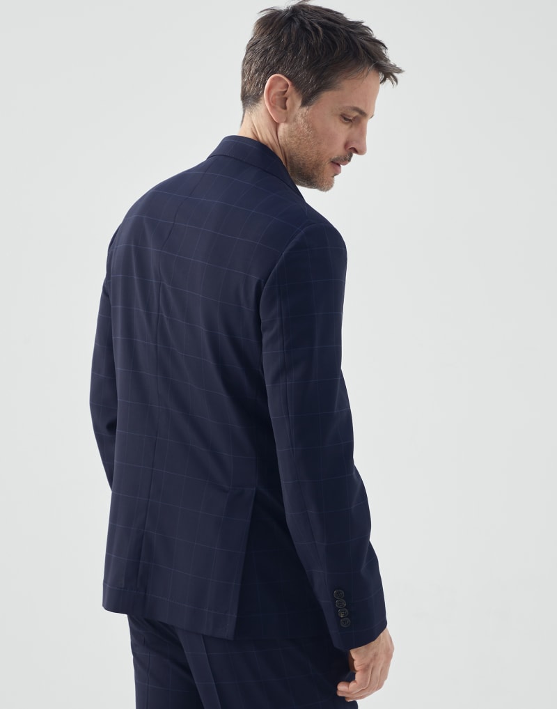 BRUNELLO CUCINELLI MEN'S NAVY WOOL TAILORED JACKET