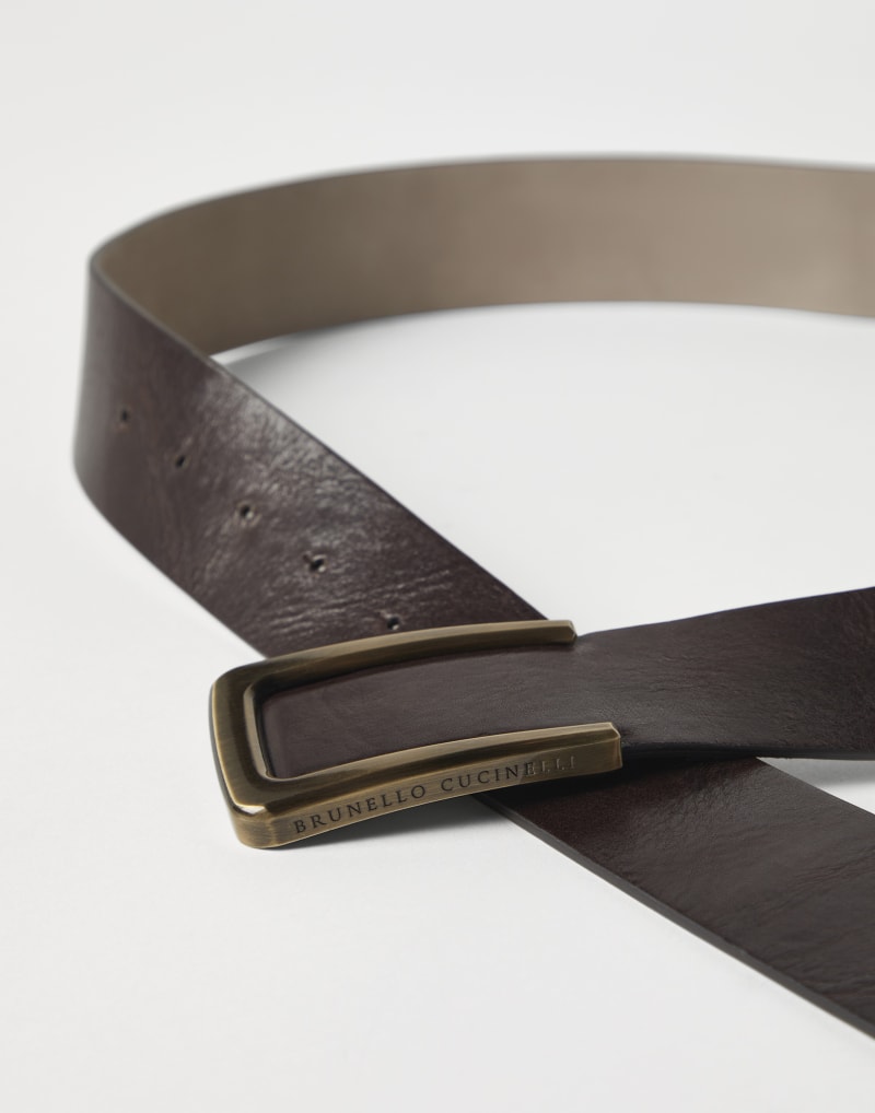 BRUNELLO CUCINELLI WOMEN'S DARK BROWN LEATHER BELT