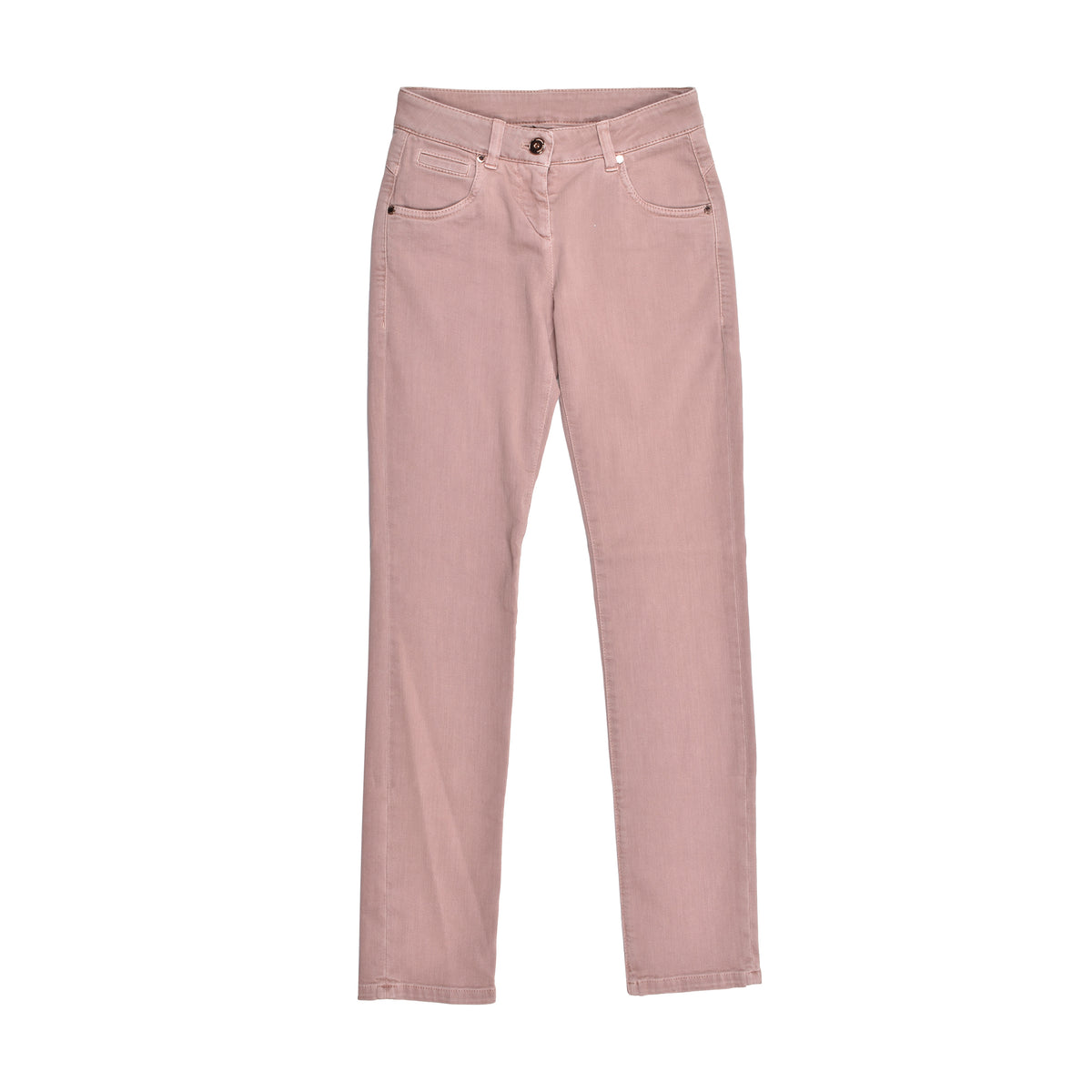 BRUNELLO CUCINELLI WOMEN'S PINK SAND DENIM TROUSERS