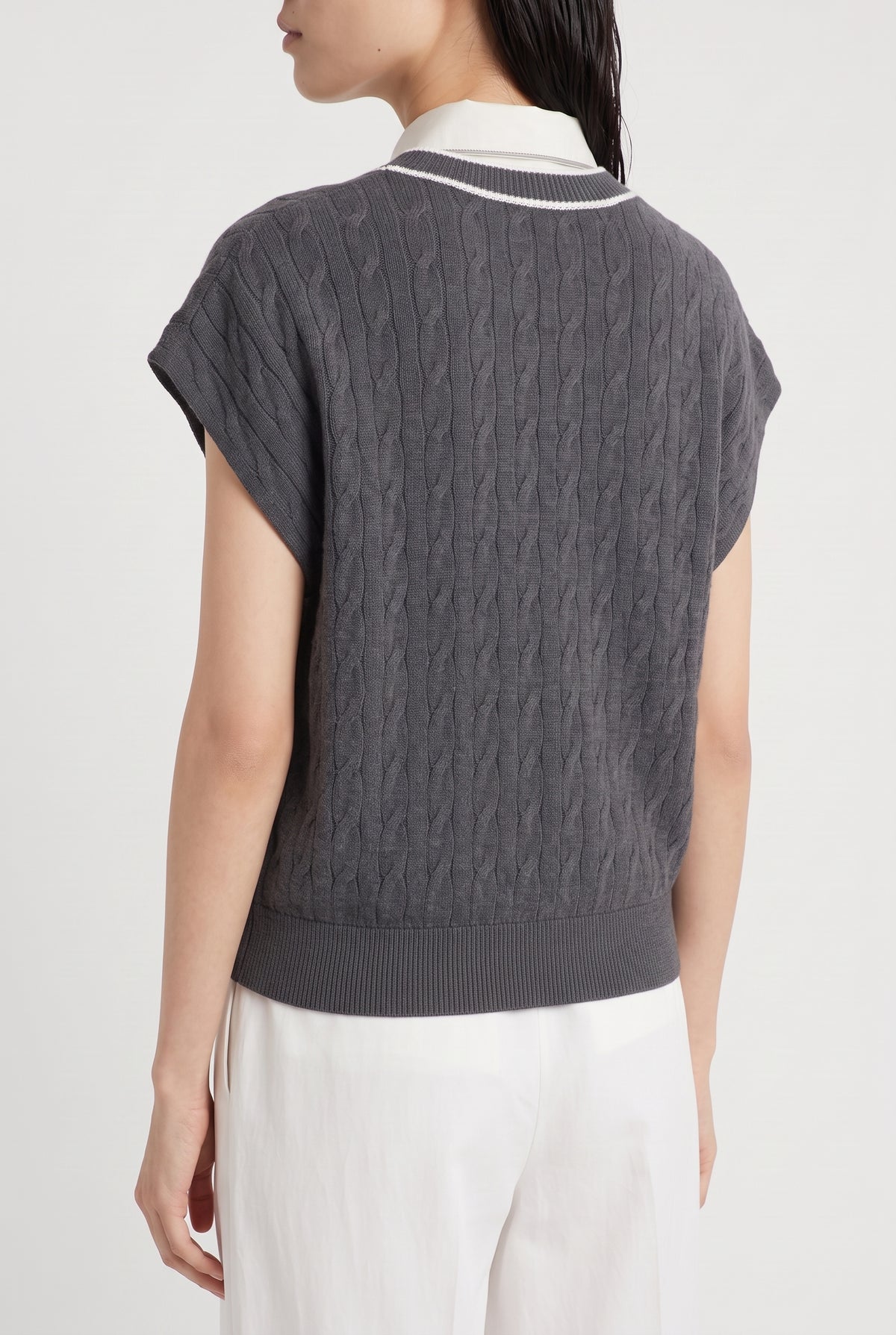 BRUNELLO CUCINELLI WOMEN'S DARK GREY COTTON SWEATER