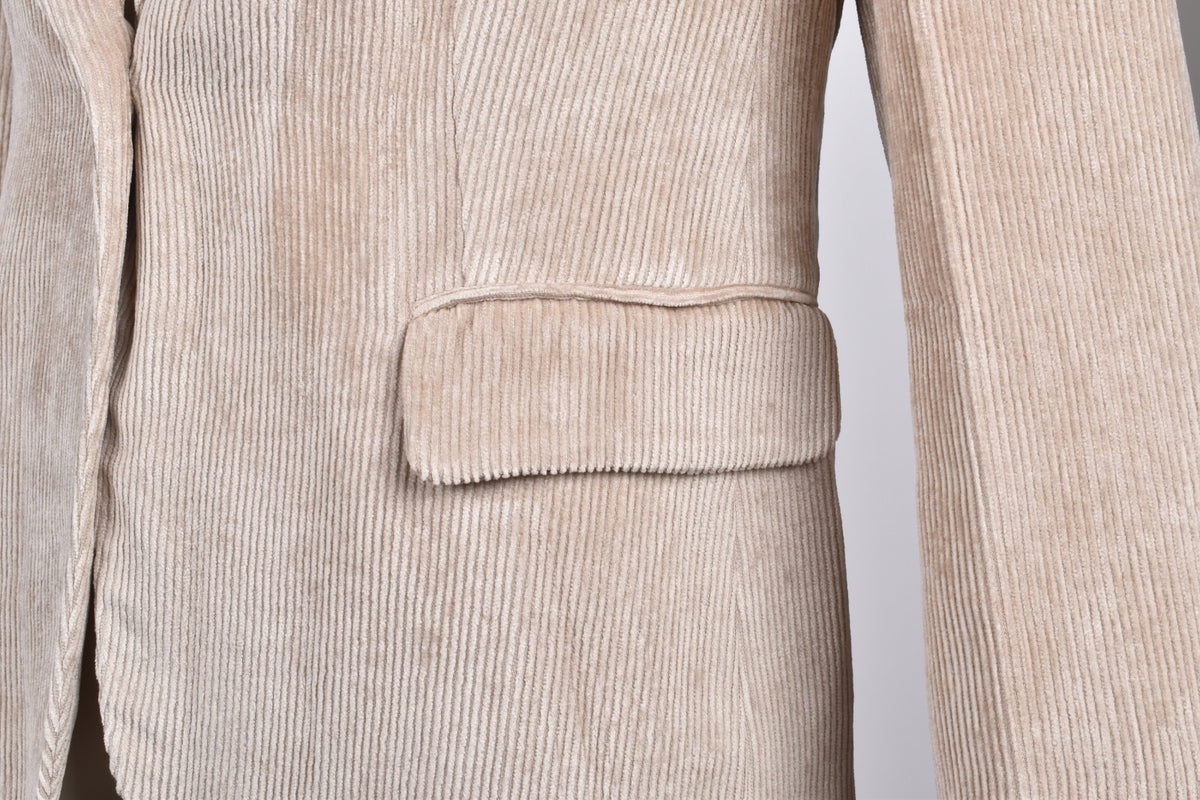 BRUNELLO CUCINELLI WOMEN'S BEIGE CASUAL CORDUROY JACKET
