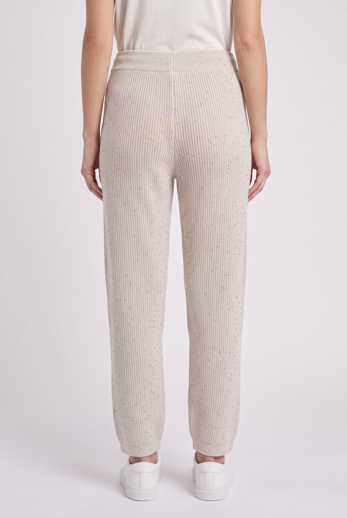 BRUNELLO CUCINELLI WOMEN'S LIGHT BEIGE KNIT TROUSERS