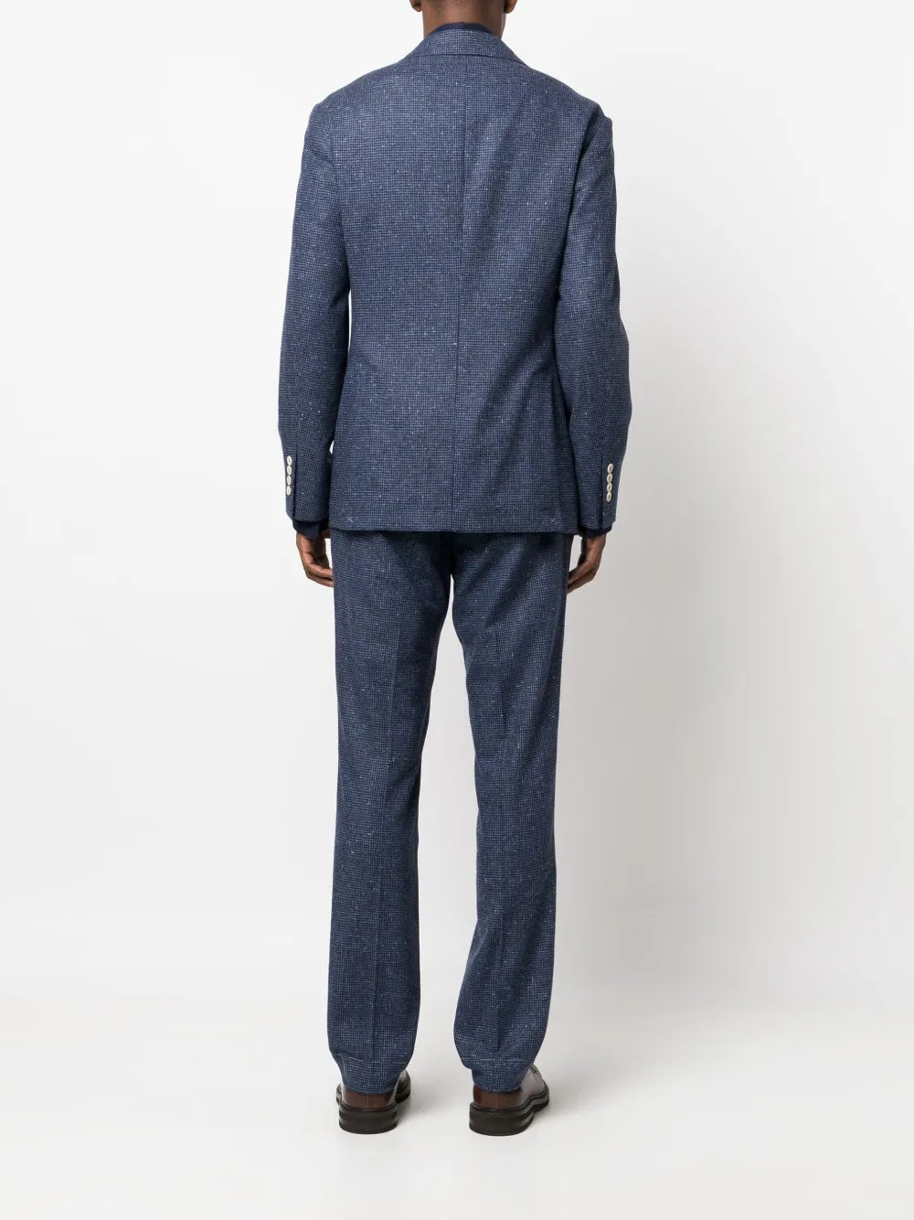 BRUNELLO CUCINELLI MEN'S BLUE WOOL TAILORED SUIT