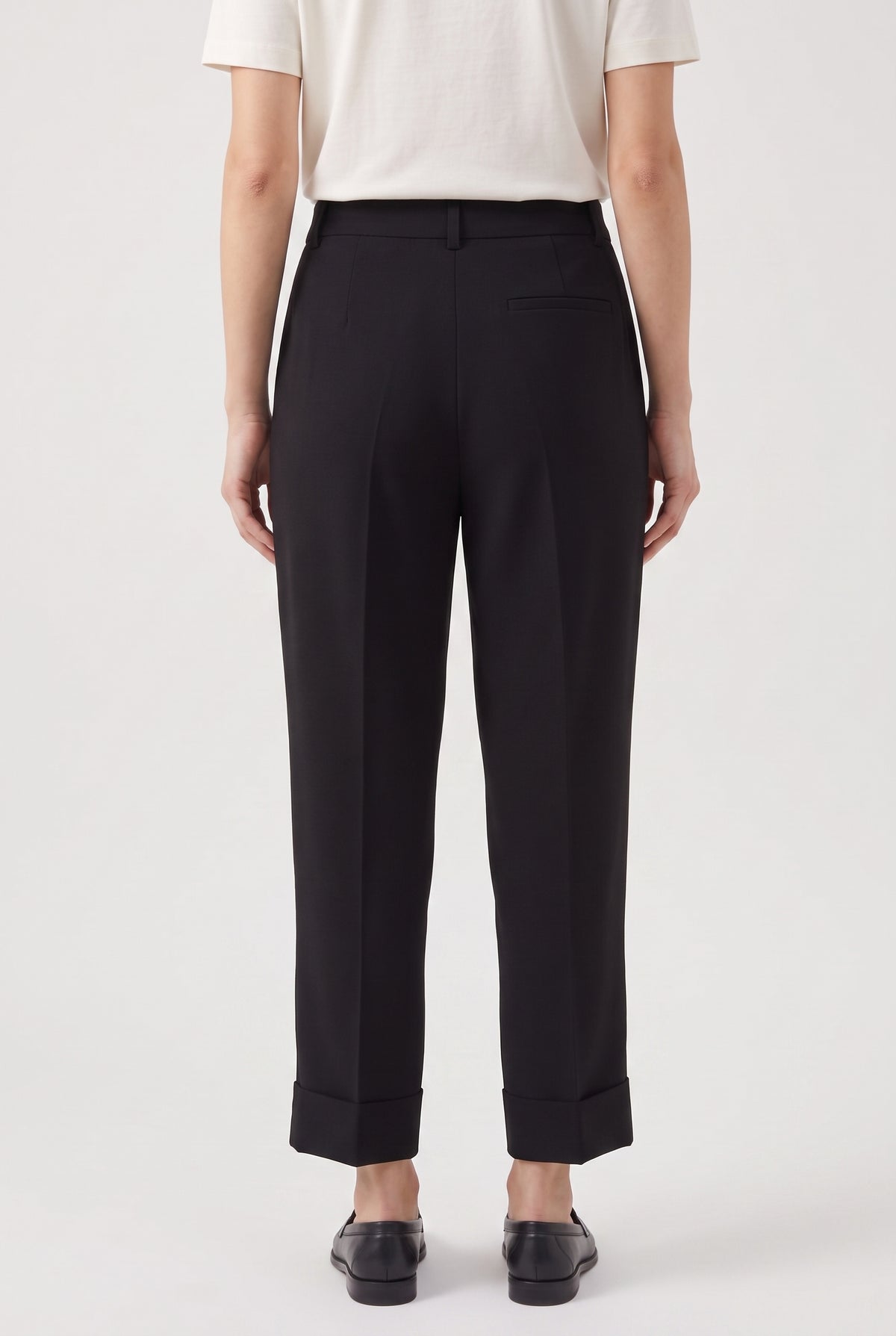 BRUNELLO CUCINELLI WOMEN'S BLACK ACETATE SILK BLEND TAPERED PANTS NWT