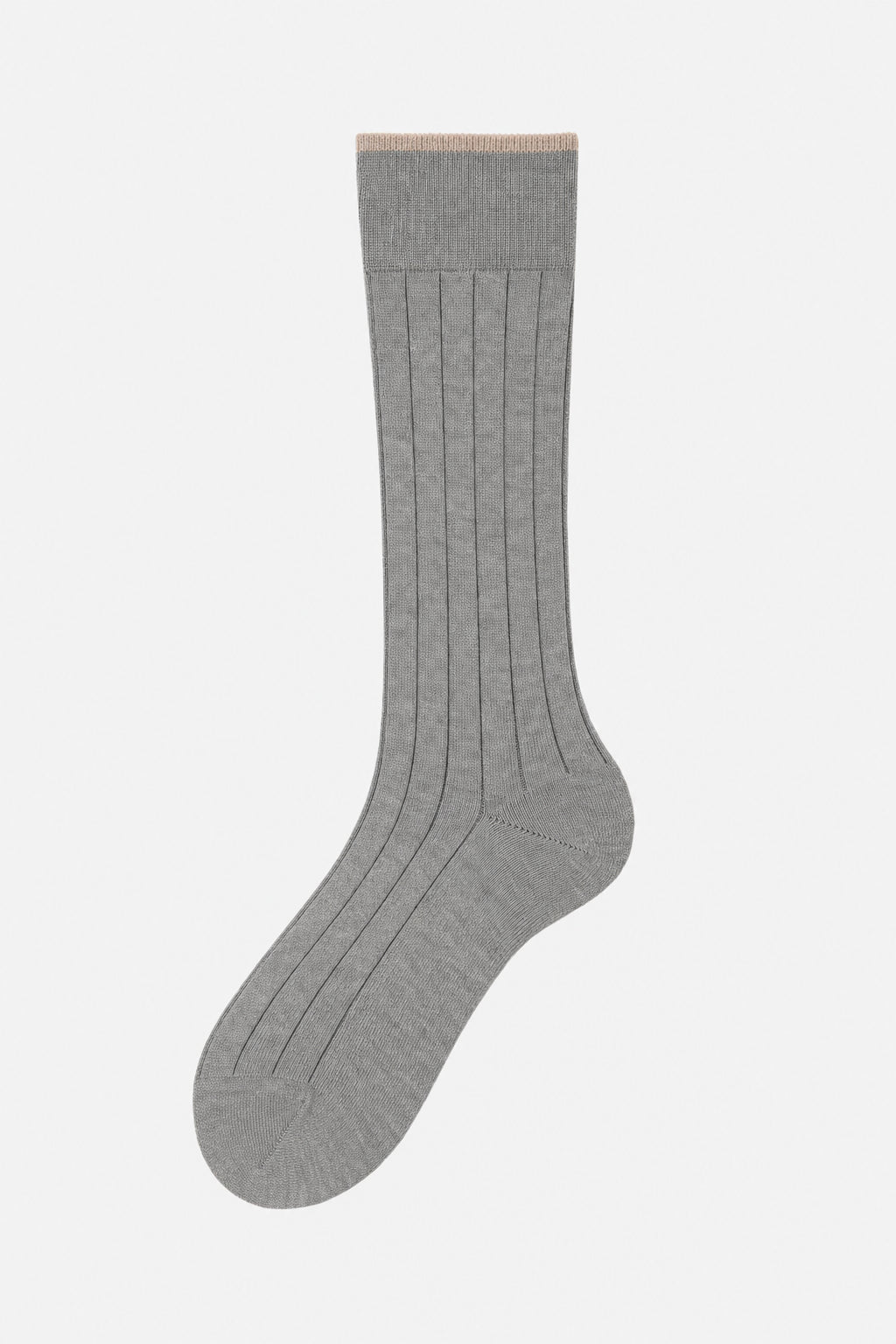 BRUNELLO CUCINELLI MEN'S LIGHT GREY COTTON SOCKS