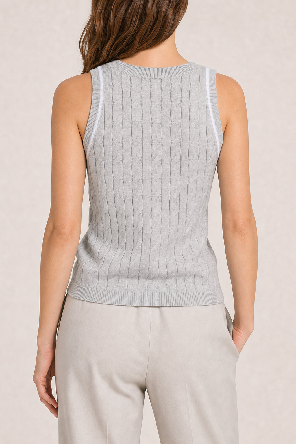 BRUNELLO CUCINELLI WOMEN'S NEBBIA BIANCO CABLE SWEATER