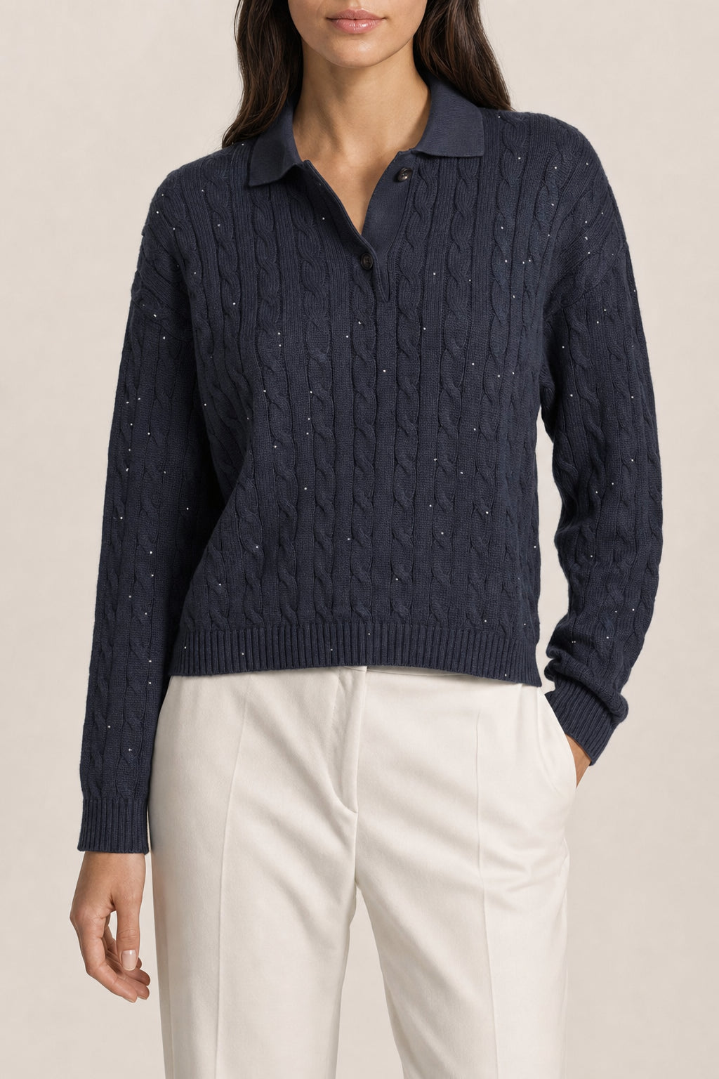 BRUNELLO CUCINELLI WOMEN'S NIGHT SKY CABLE KNIT SWEATER