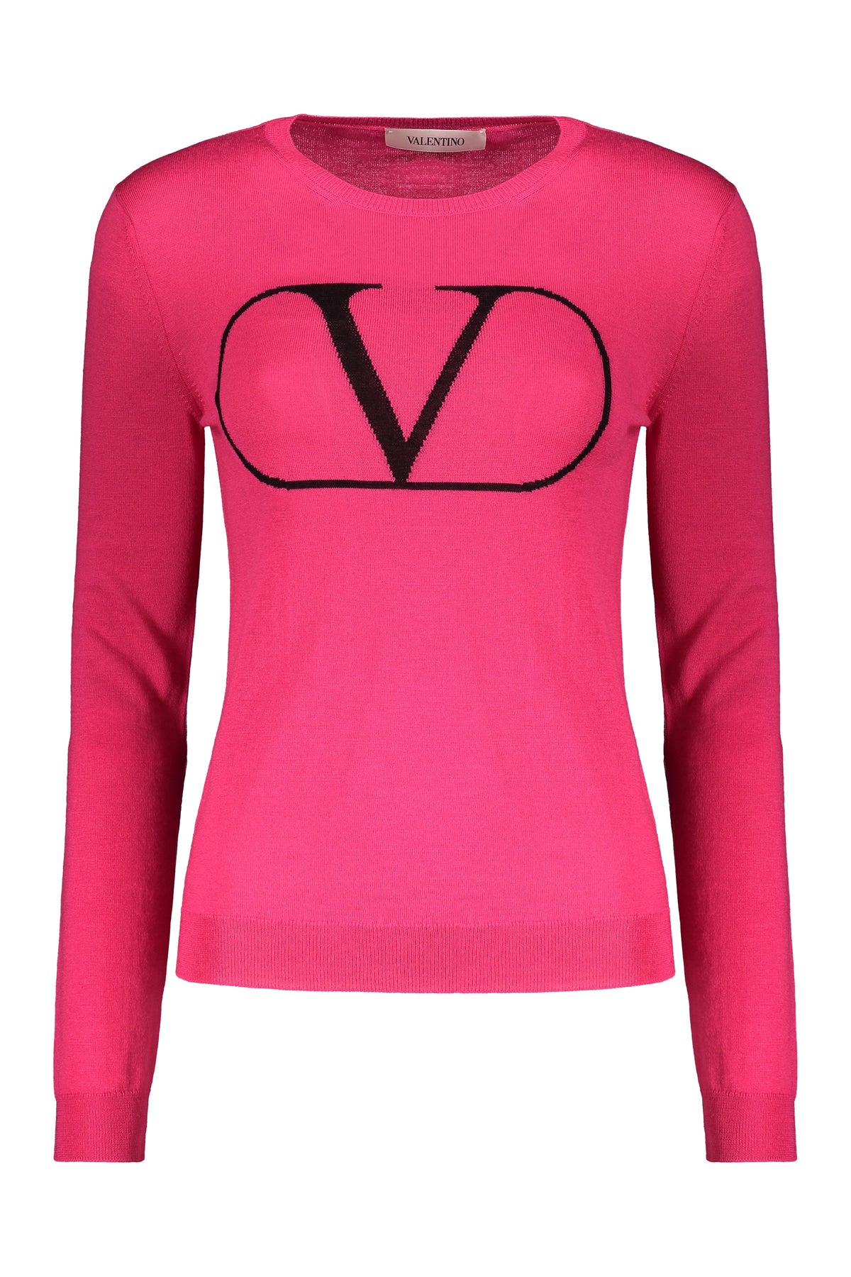 VALENTINO WOMEN'S PINK WOOL CREWNECK SWEATER