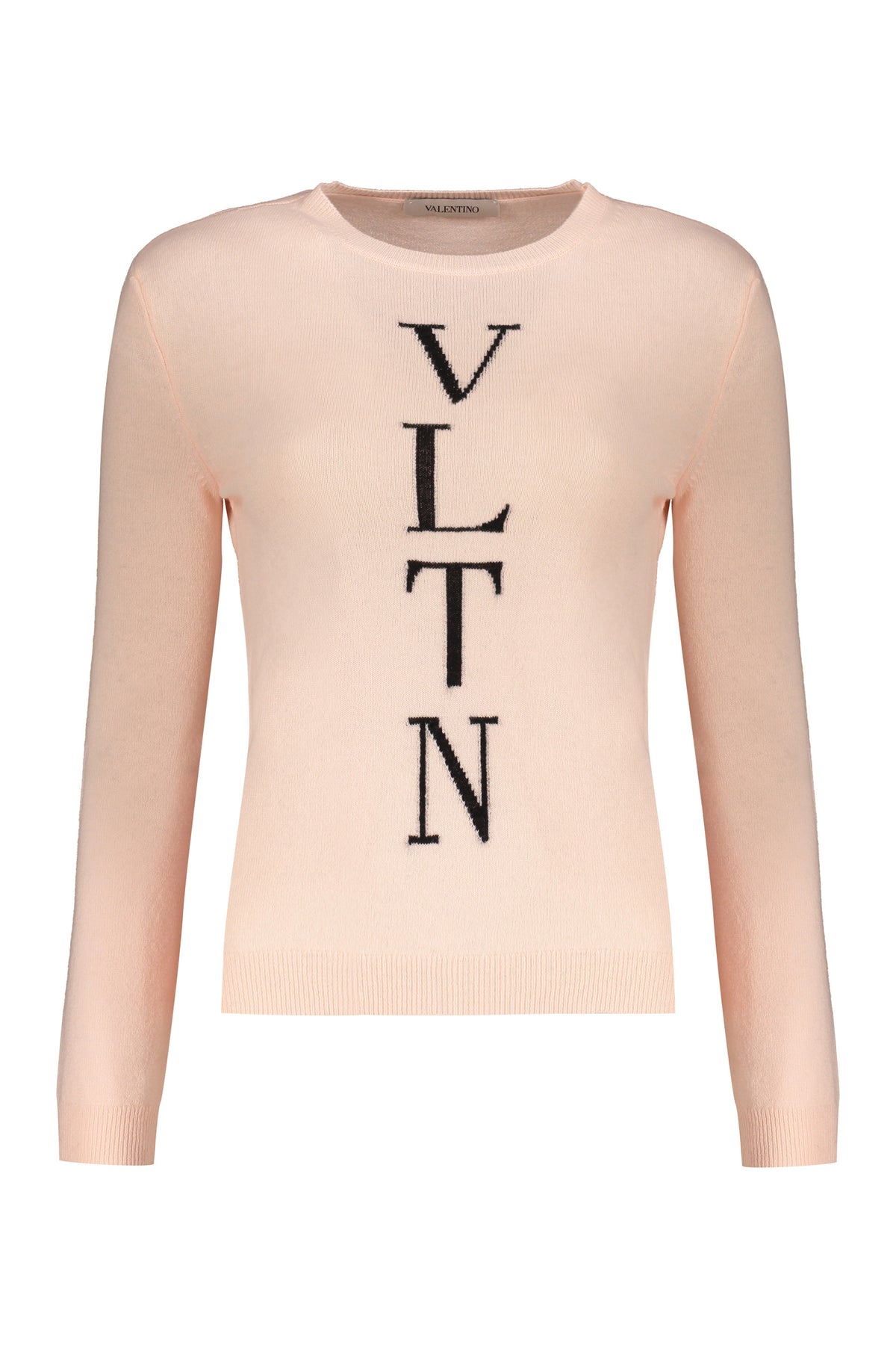 VALENTINO WOMEN'S PINK WOOL CREWNECK SWEATER