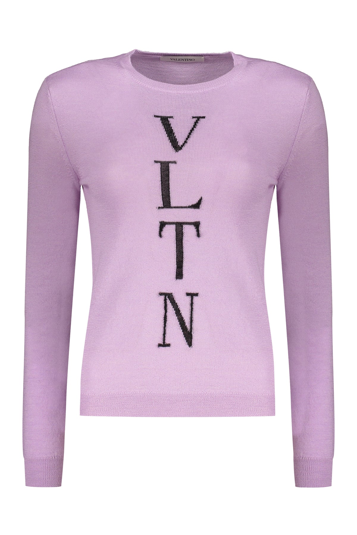 VALENTINO WOMEN'S LILAC WOOL CREWNECK SWEATER