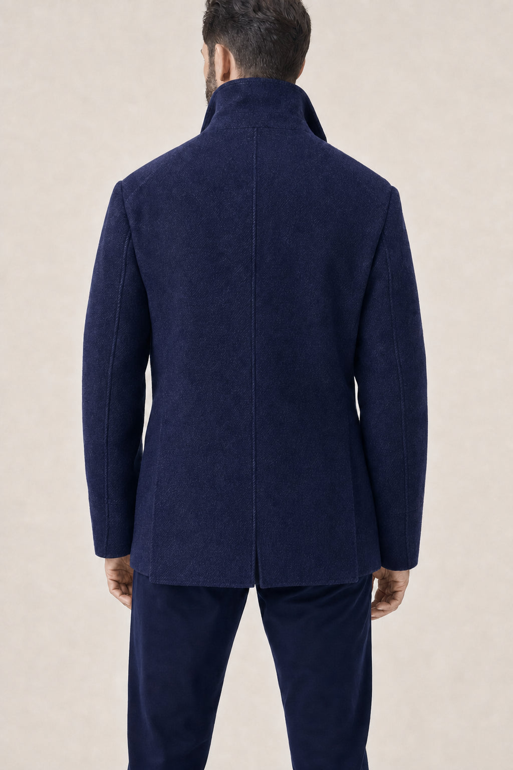 BRUNELLO CUCINELLI MEN'S DENIM WOOL DOUBLE BREASTED JACKET