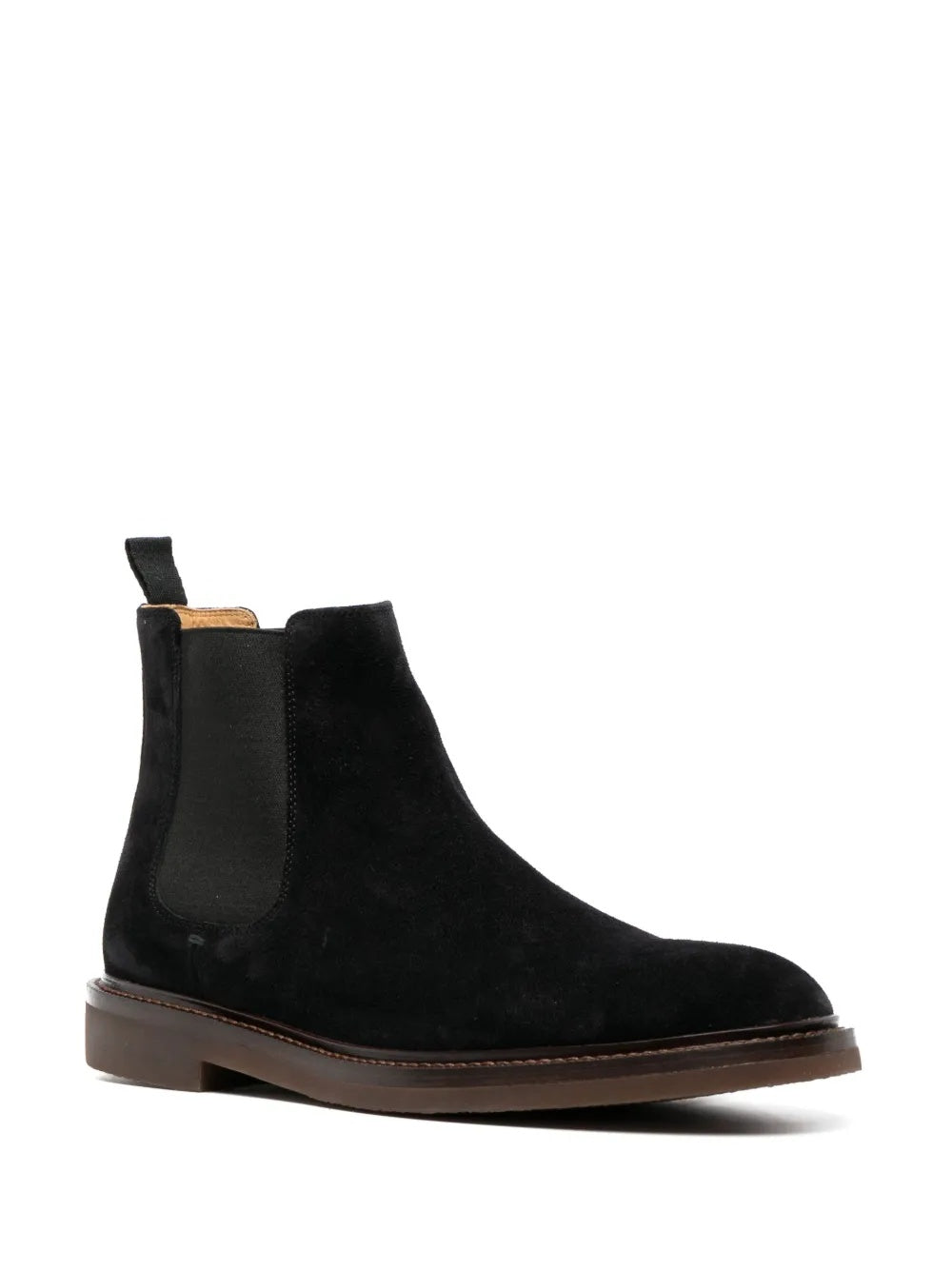 BRUNELLO CUCINELLI MEN'S BLACK SUEDE CHELSEA BOOTS