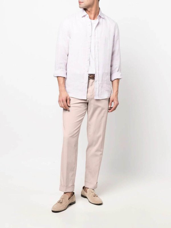 BRUNELLO CUCINELLI MEN'S LIGHT BEIGE TAILORED TROUSERS