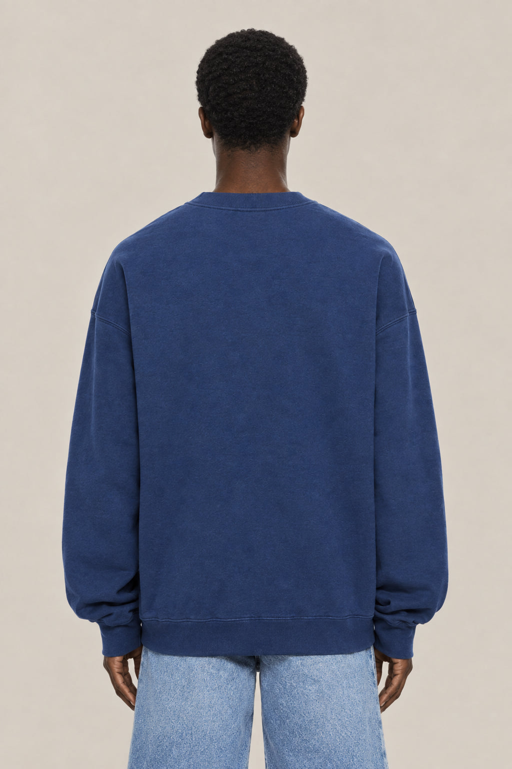 OFF-WHITE MEN'S BLACK COTTON CREWNECK SWEATER