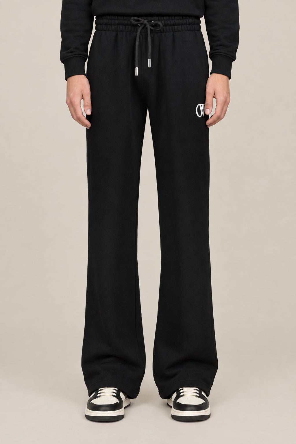 OFF-WHITE MEN'S BLACK COTTON SWEATPANTS