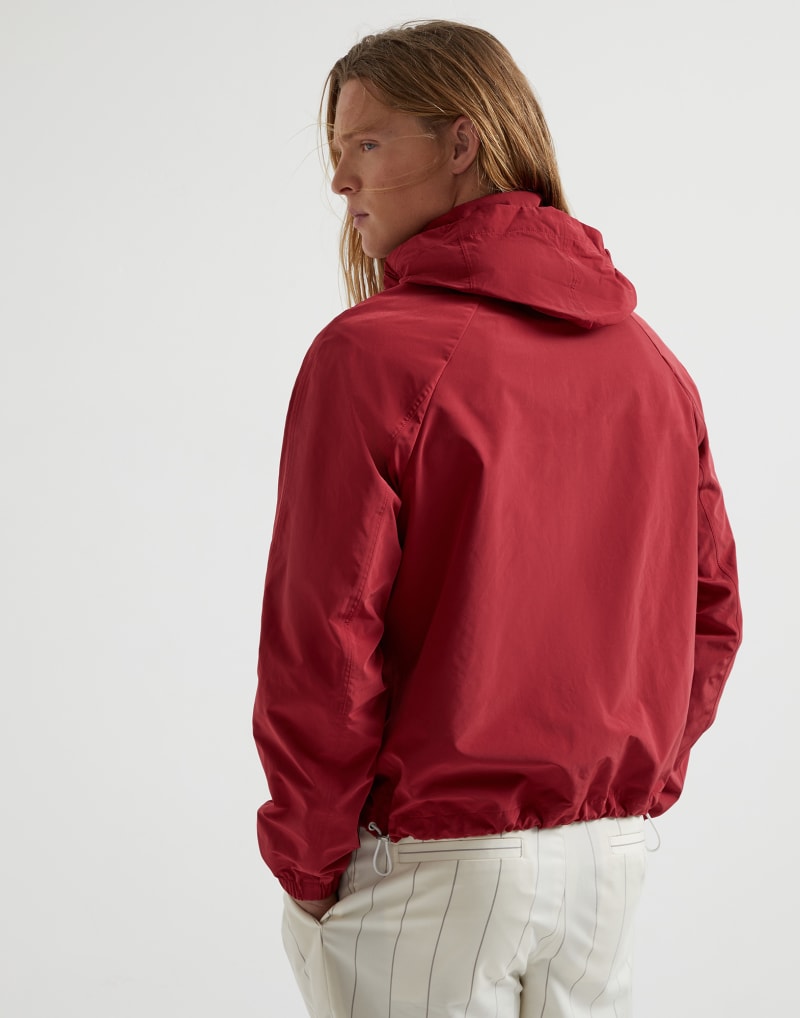 BRUNELLO CUCINELLI MEN'S CHERRY LIGHTWEIGHT ZIP FRONT JACKET