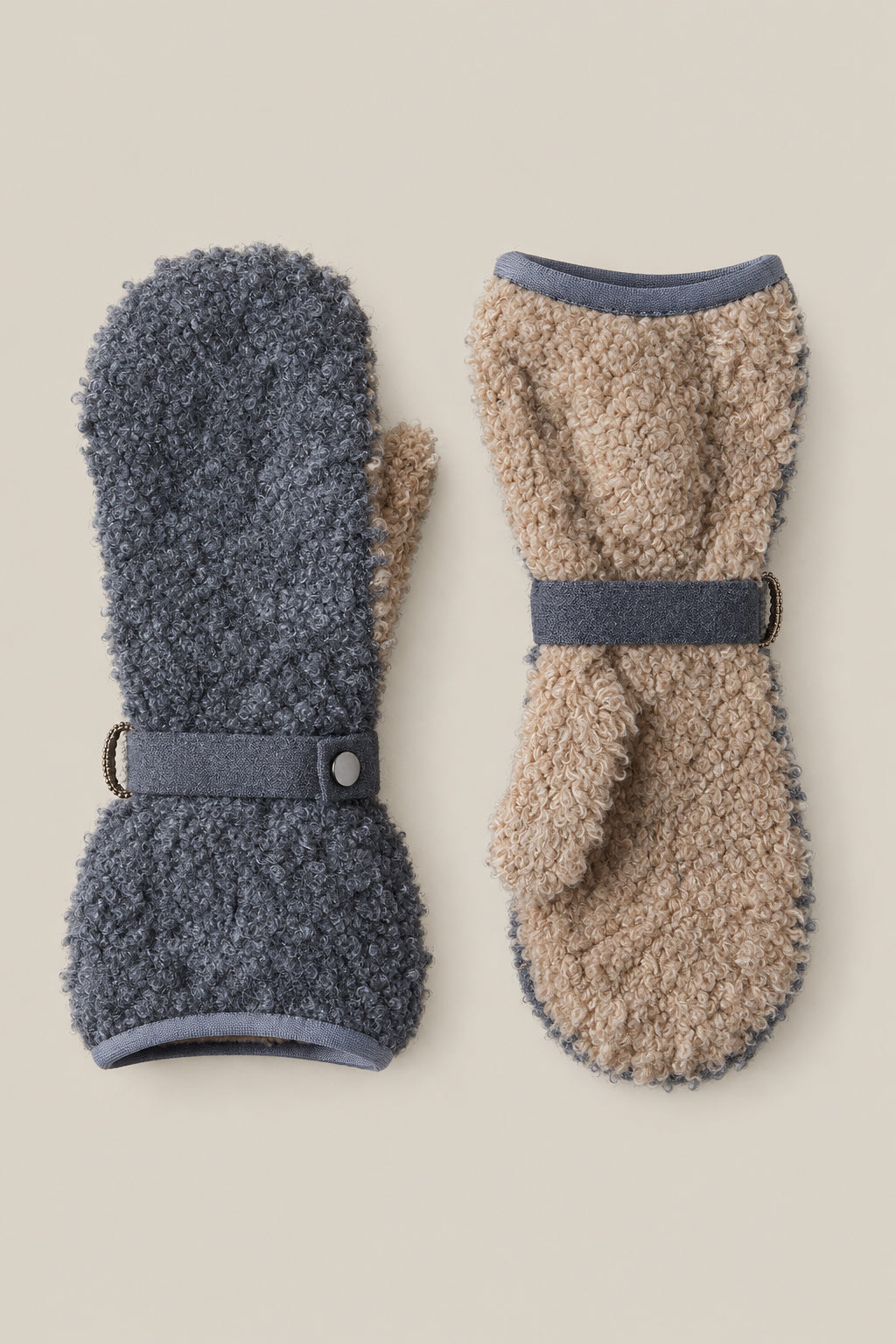 BRUNELLO CUCINELLI WOMEN'S LEAD WOOL BOUCLE MITTENS