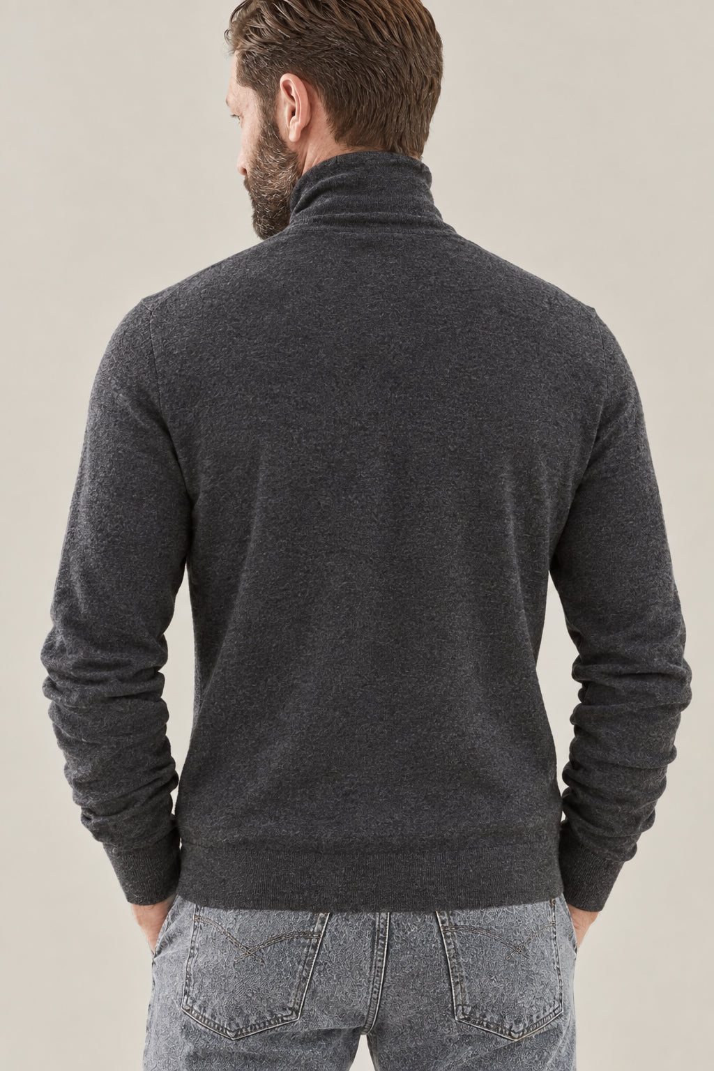 BRUNELLO CUCINELLI MEN'S VOLCANO WOOL SILK TURTLENECK