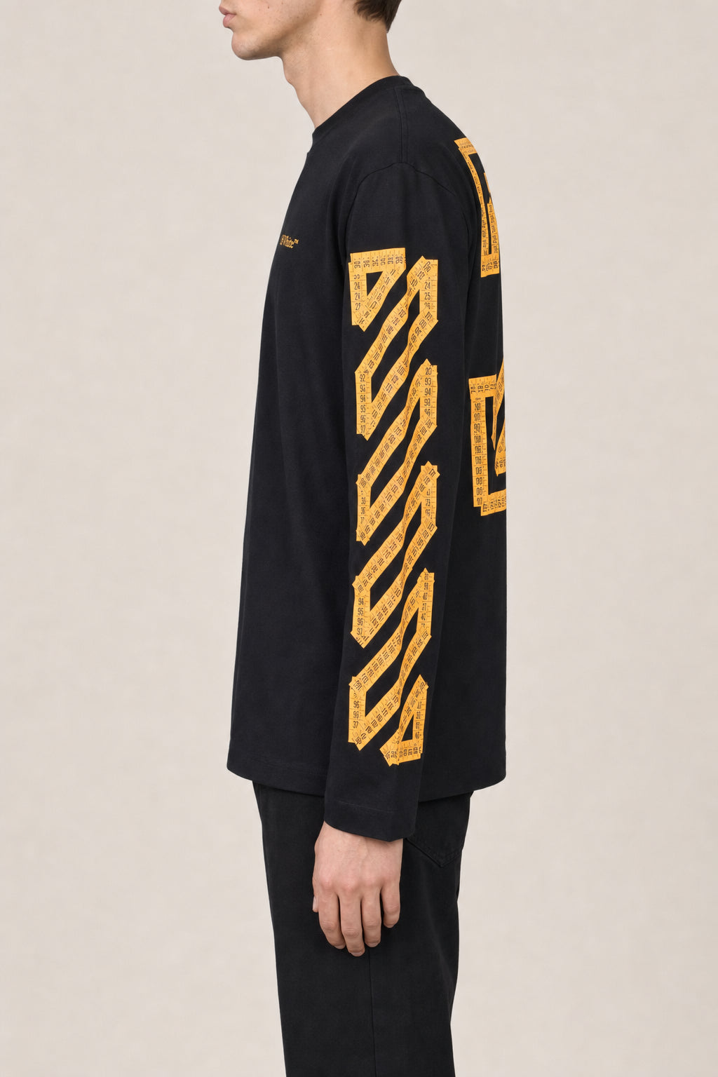 OFF-WHITE MEN'S BLACK COTTON LONG SLEEVE SHIRT