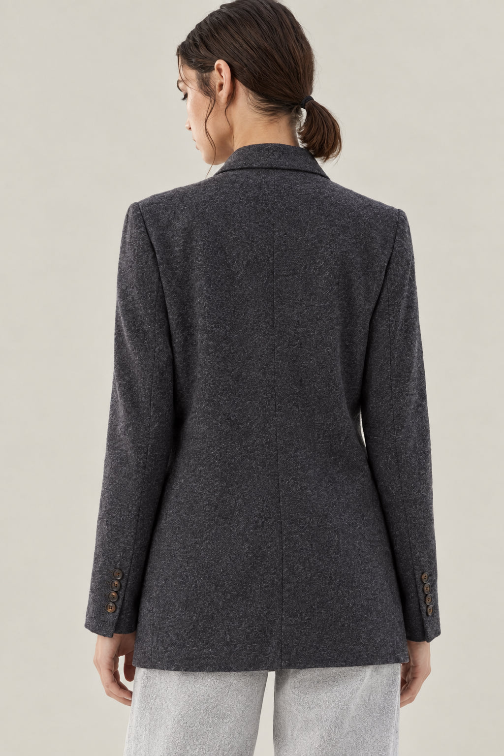 BRUNELLO CUCINELLI WOMEN'S ANTHRACITE WOOL BLAZER