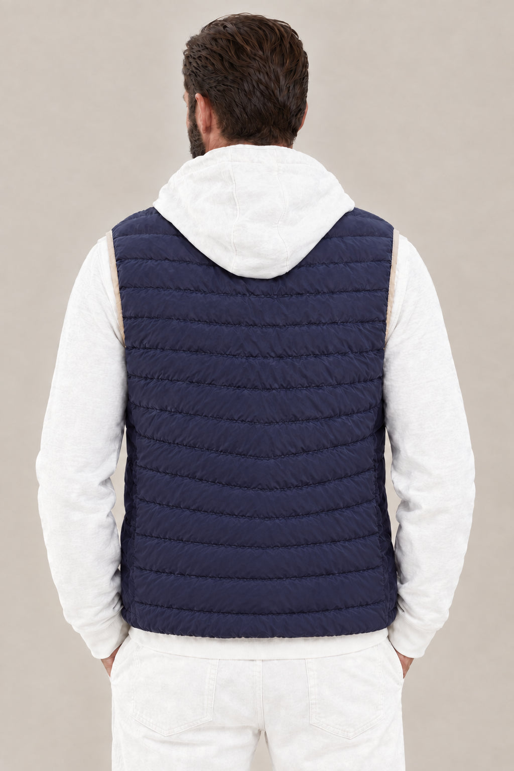 BRUNELLO CUCINELLI MEN'S MIDNIGHT BLUE QUILTED JACKET