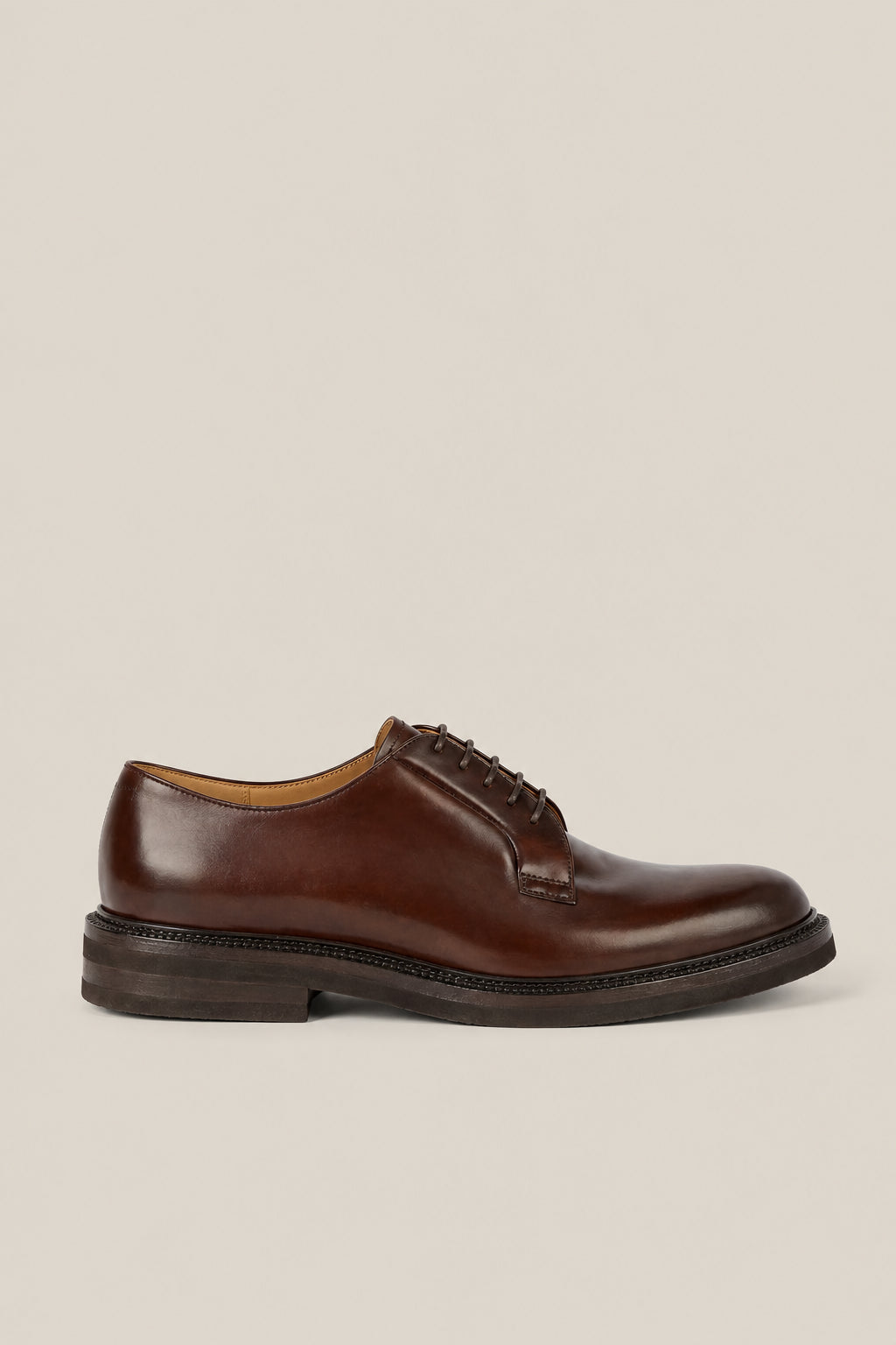 BRUNELLO CUCINELLI MEN'S MUD LEATHER DERBY SHOES