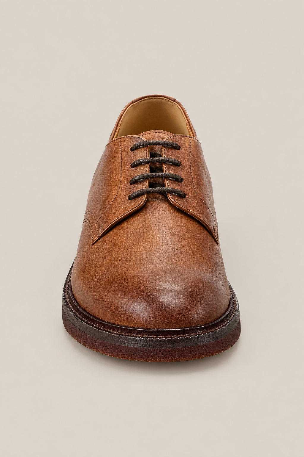 BRUNELLO CUCINELLI MEN'S BARK LEATHER DERBY SHOE