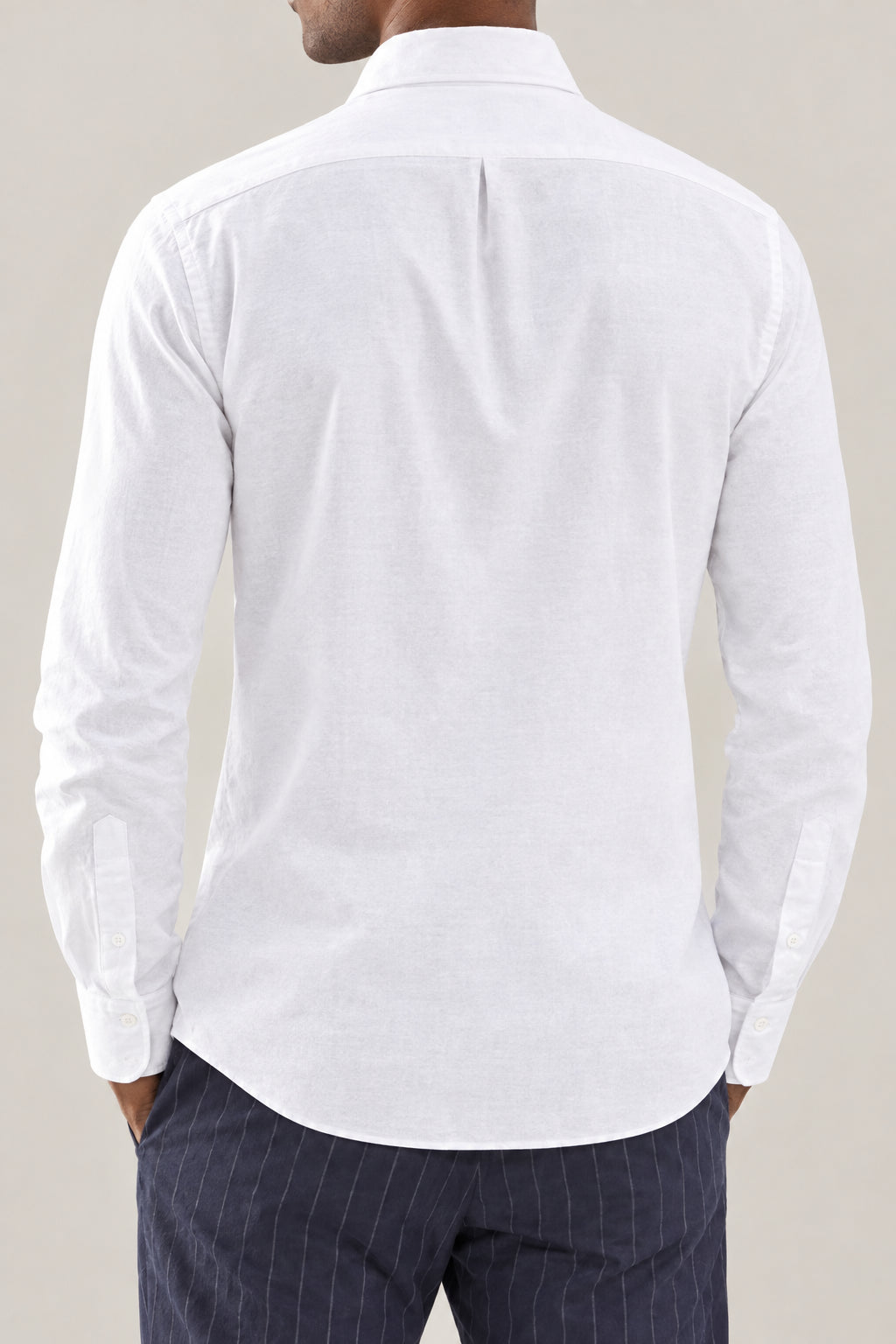BRUNELLO CUCINELLI MEN'S WHITE COTTON BUTTON DOWN SHIRT