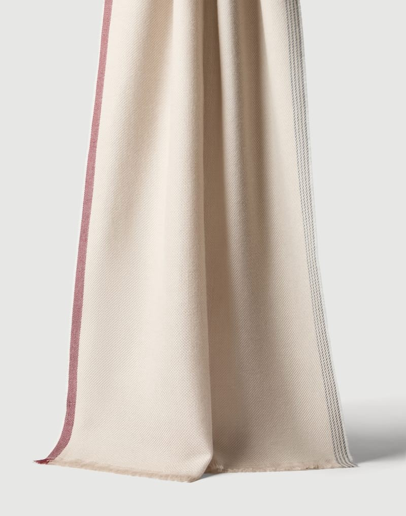 BRUNELLO CUCINELLI MEN'S SAND WOOL SILK BLEND SCARF