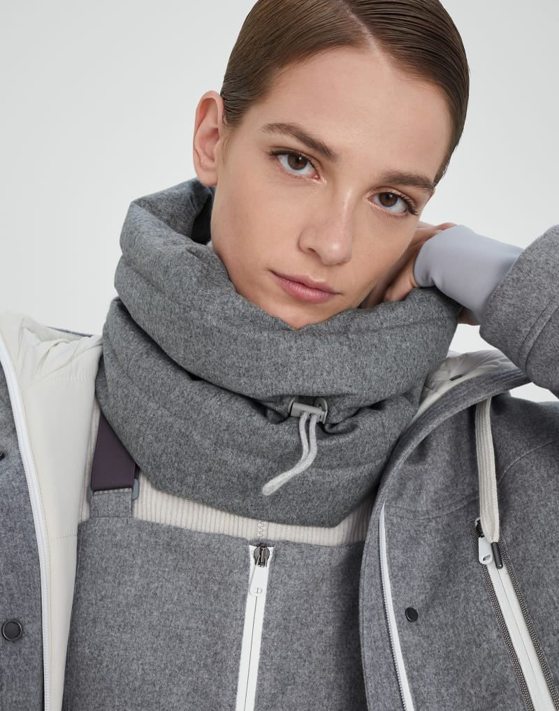 BRUNELLO CUCINELLI WOMEN'S GREY WOOL KNIT NECK WARMER