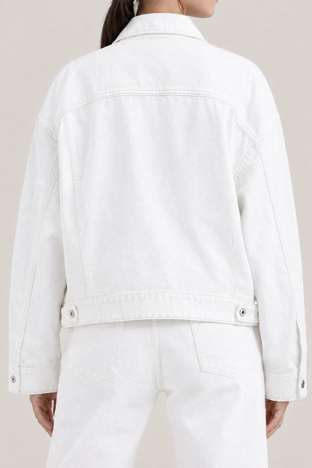 BRUNELLO CUCINELLI WOMEN'S OFF WHITE BOXY DENIM JACKET