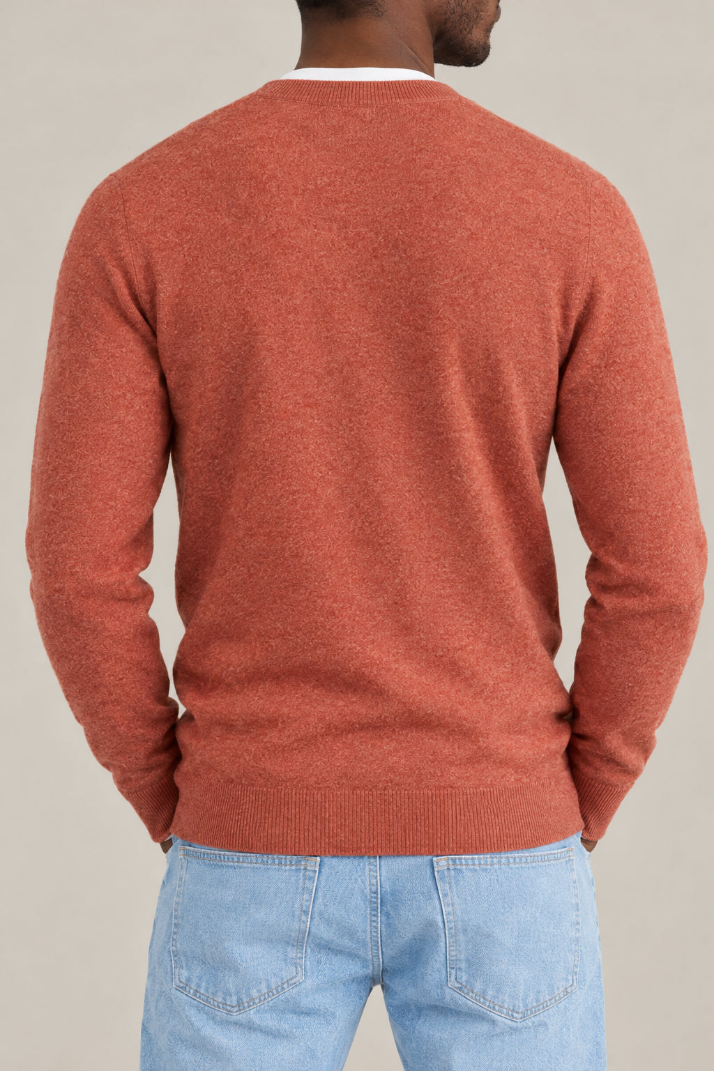 BRUNELLO CUCINELLI MEN'S LOBSTER WOOL CREW NECK SWEATER