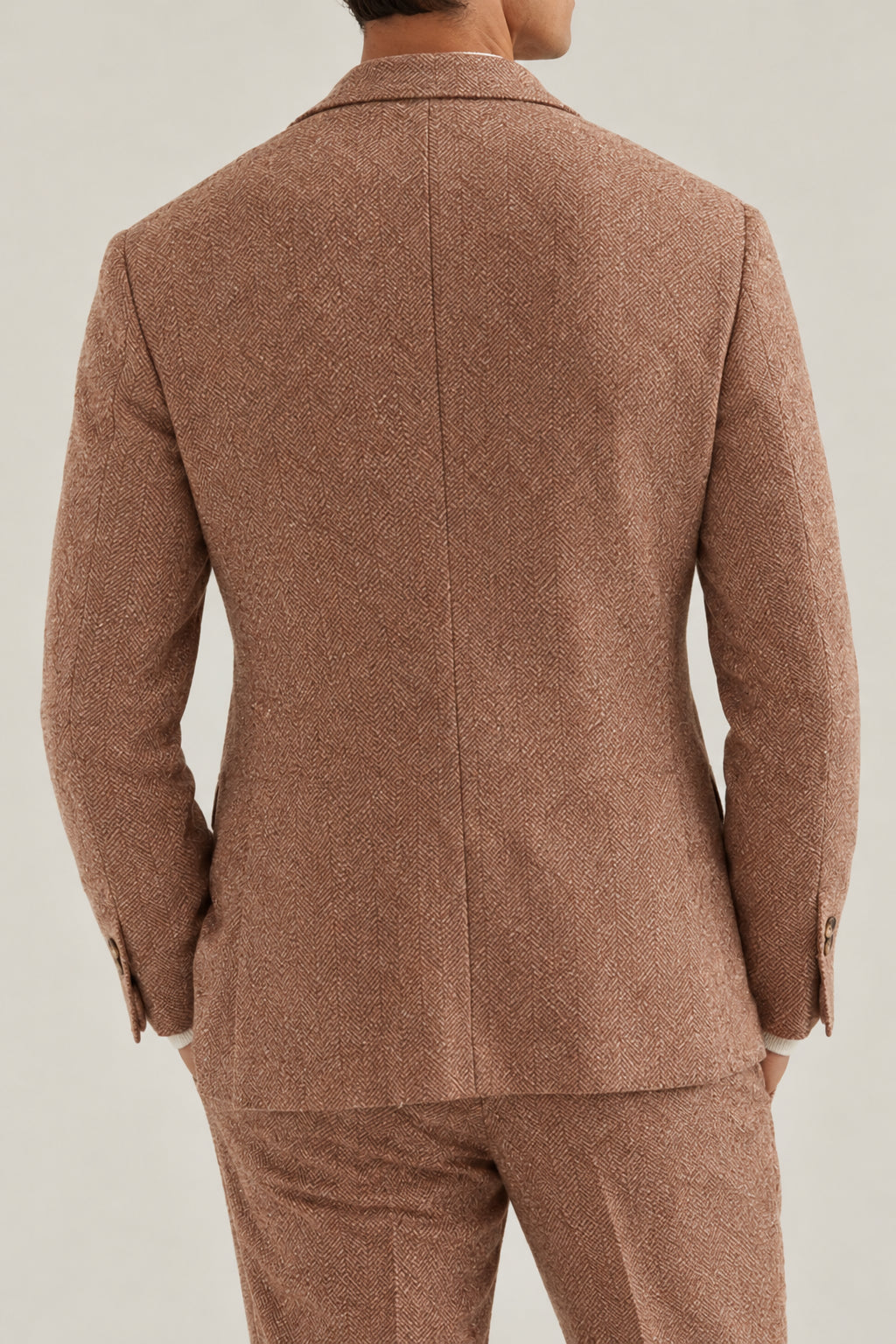 BRUNELLO CUCINELLI MEN'S AUTUMN CAPSULES WOOL HERRINGBONE BLAZER