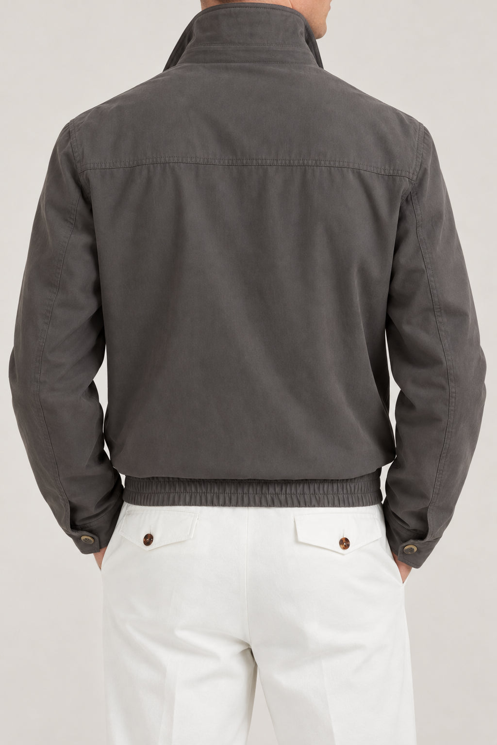 BRUNELLO CUCINELLI MEN'S GREY ZIP FRONT CASUAL JACKET
