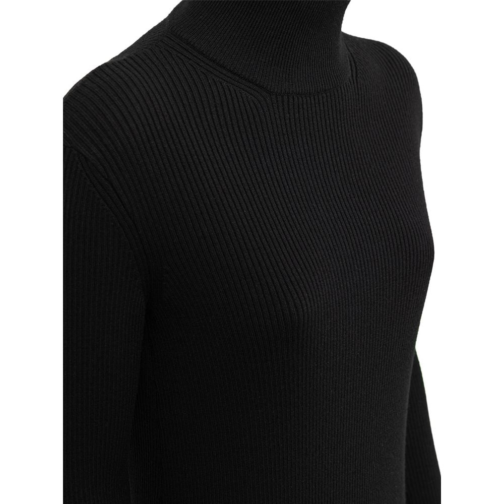 Bottega Veneta Black Wool Long Dress